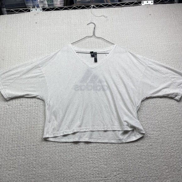 Adidas Shirt Future Icon Winners 3.0 Confetti Tee White / Gray Women Sz S - Picture 7 of 10